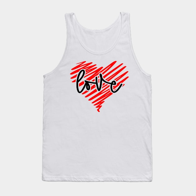 Love Heart Coloured Tank Top by MarinasingerDesigns